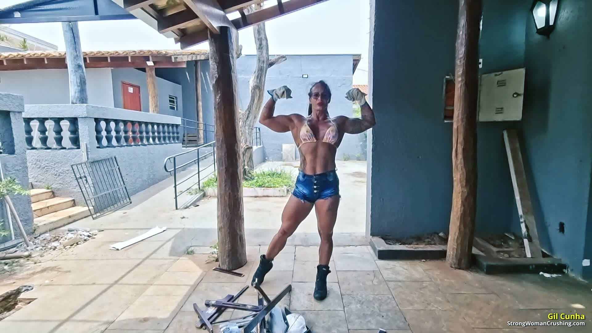 Gil Cunha bends metal plates destroys a chair