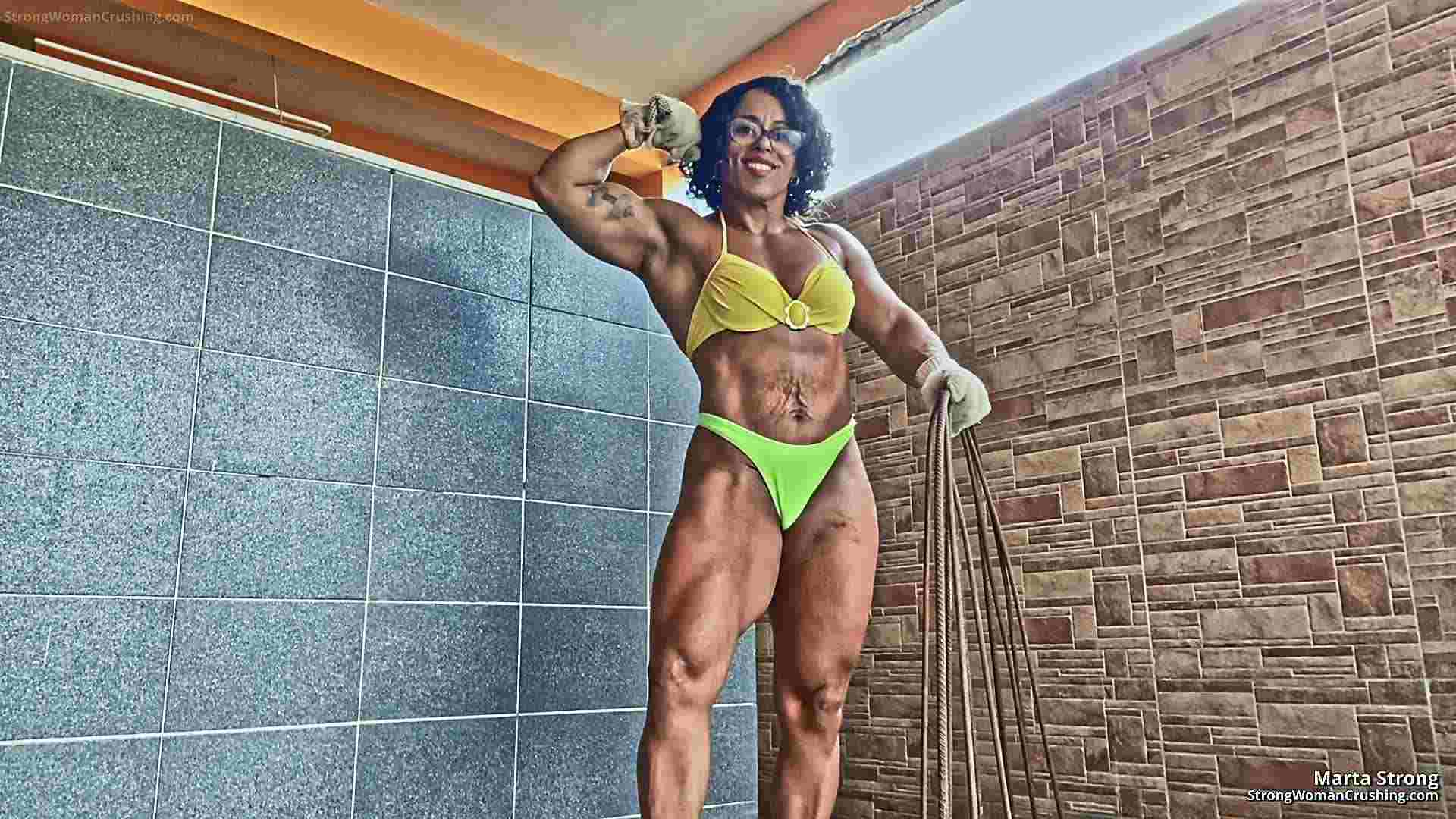 Marta Strong smashes a rebar