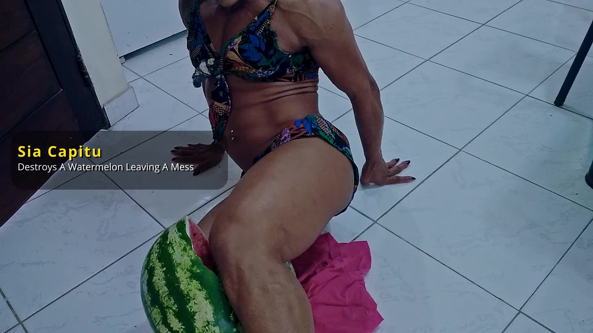 Sia Capitu smashes watermelon