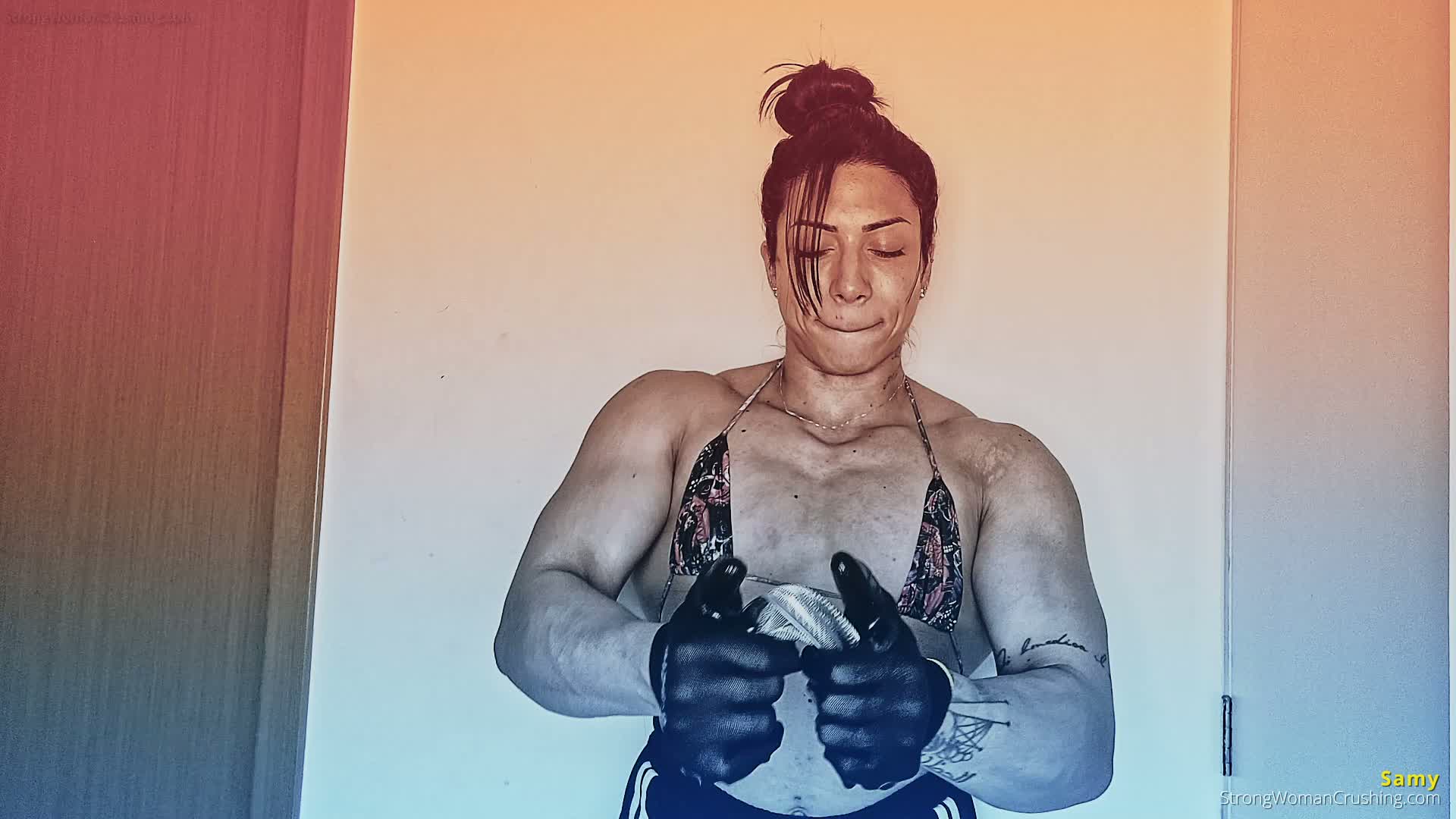 Samy smashes kitchen utensils