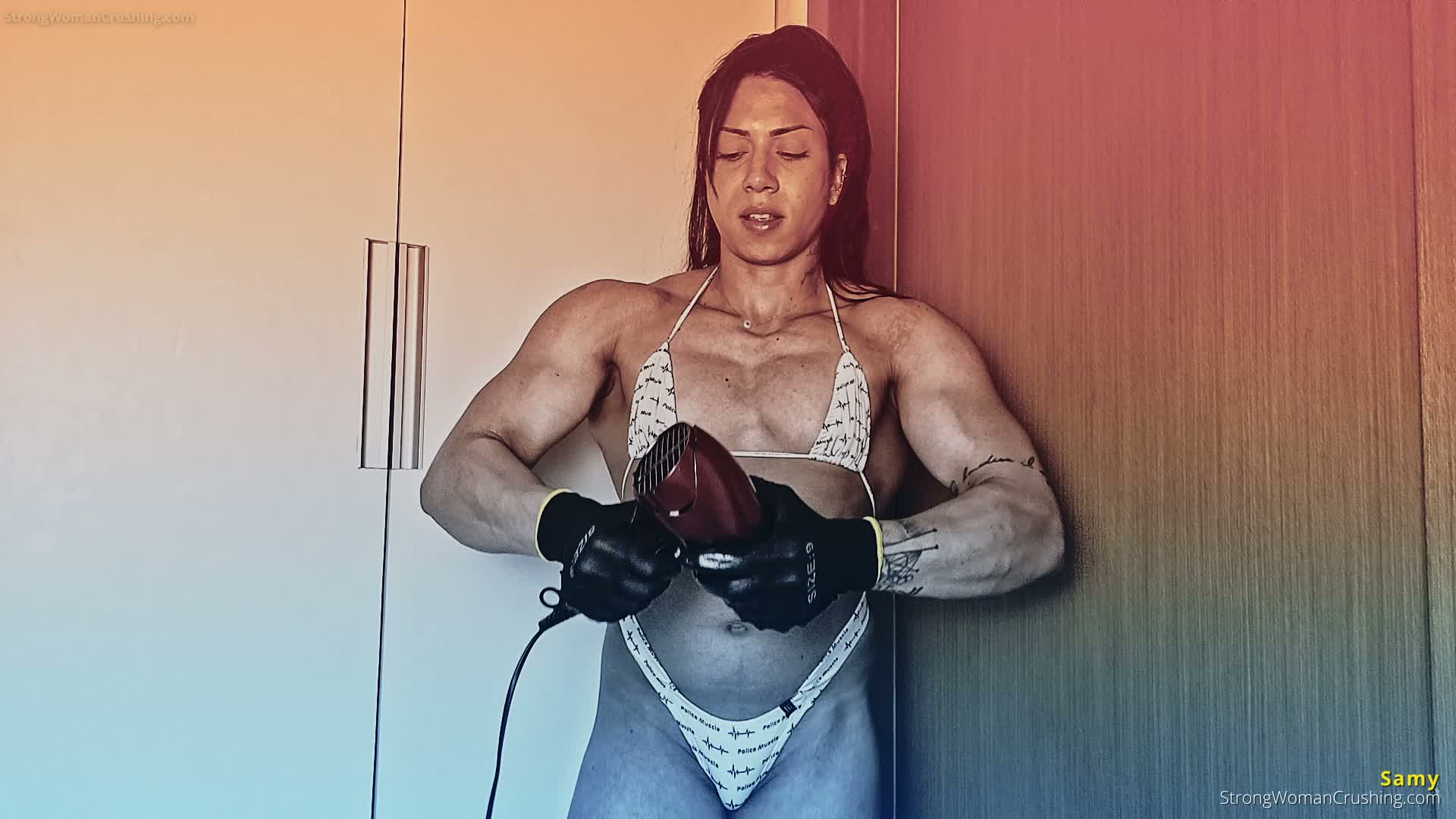 Samy smashes a hairdryer